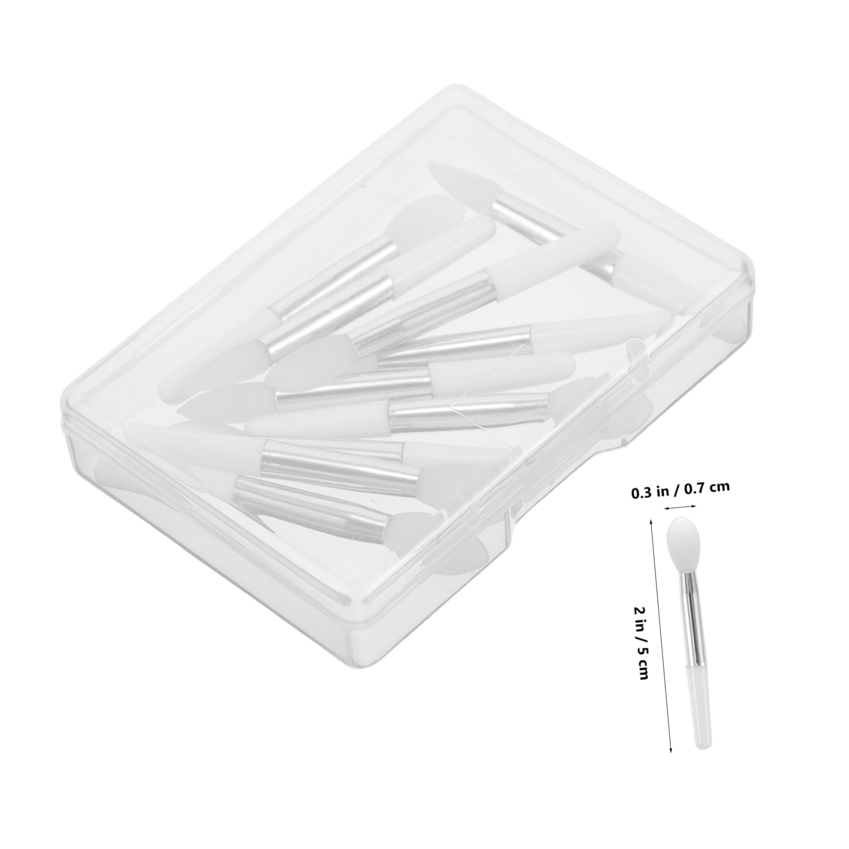 Ipetboom 10pcs Set Mini Lip Brushes with Transparent Storage Box Soft Silicone Lipstick Applicator for Precise Makeup Application for Gloss and Lip Care
