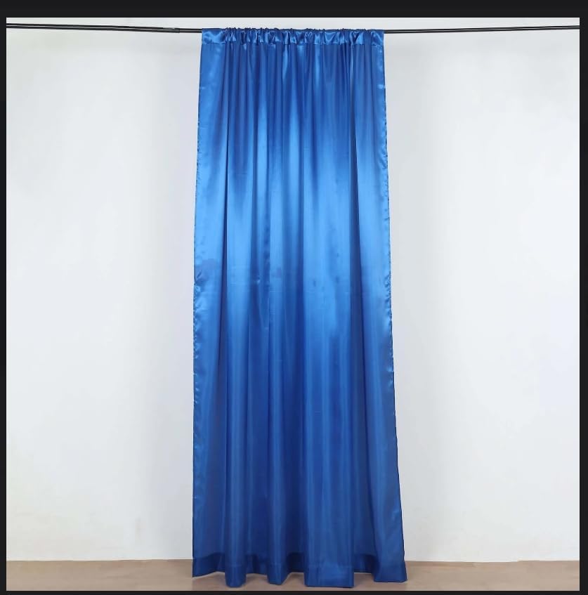 Royal Blue Bridal Satin Drape Backdrop Panel Curtain approximate Size: 60" Wide x 84" Long