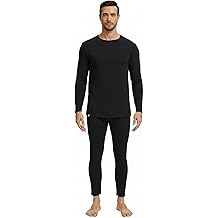Men Heavyweight Rayon Polyester Thermal Underwear Base Layer Long Johns Blended Fleece Lined Set for Cold Weather