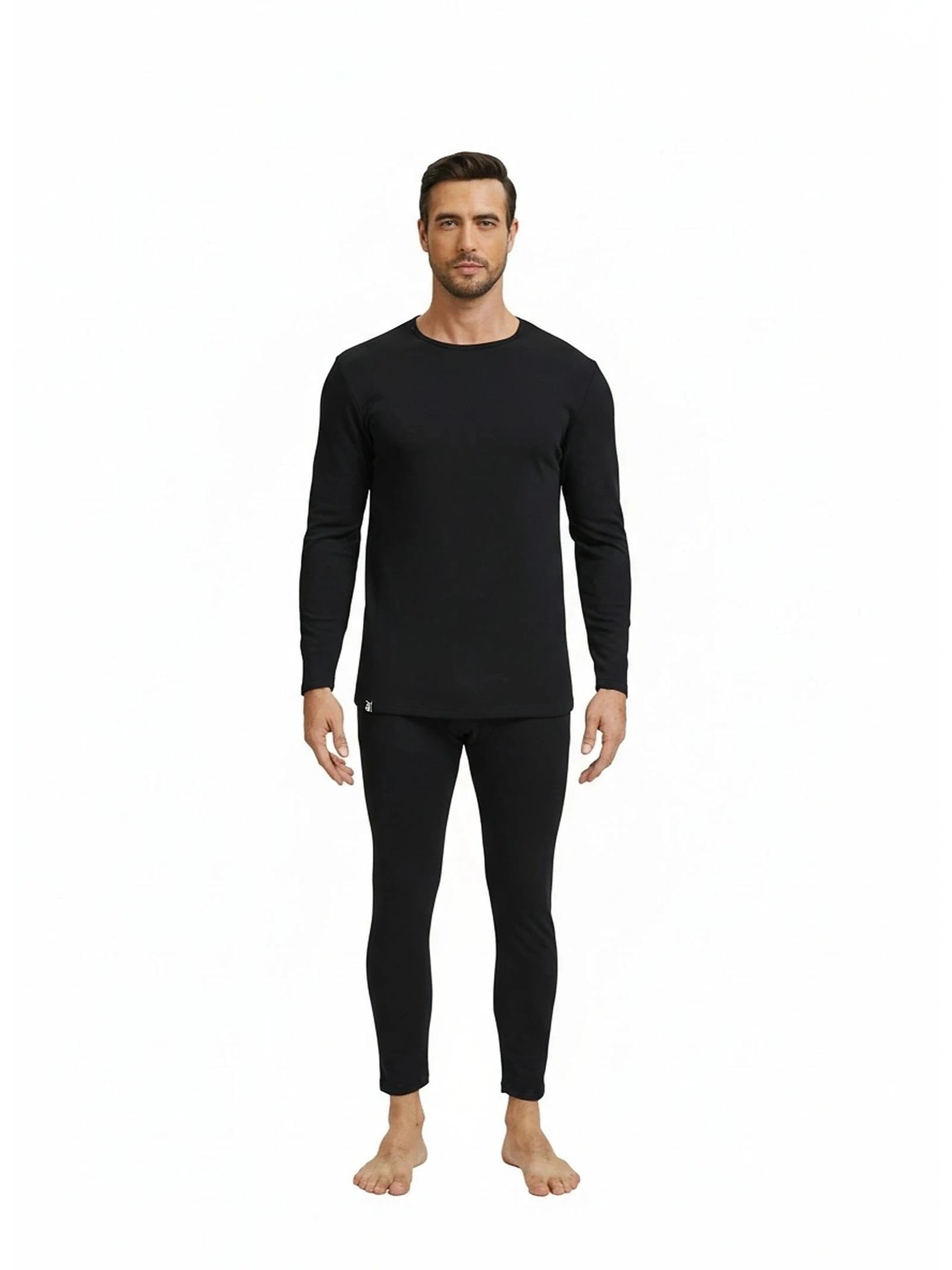 Men Heavyweight Cottony Polyester Thermal Underwear Base Layer Long Johns Blended Fleece Lined Set for Cold Weather-image-39