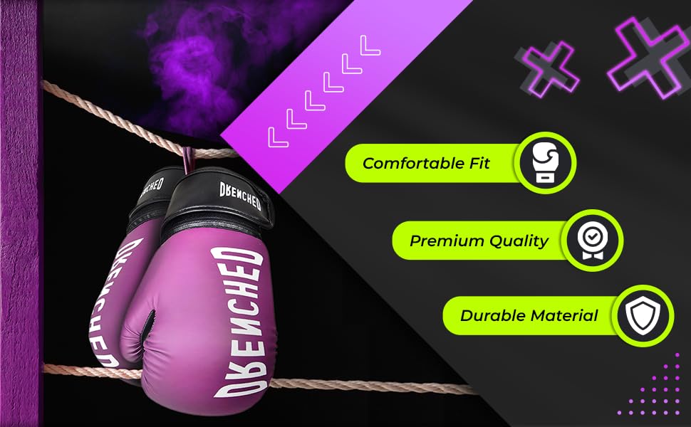Drenched Boxing Gloves with Molded Padding Foam 10Oz for Training, Kickboxing, Heavy Bag Workout, Muay Thai, MMA (Lavender) 4