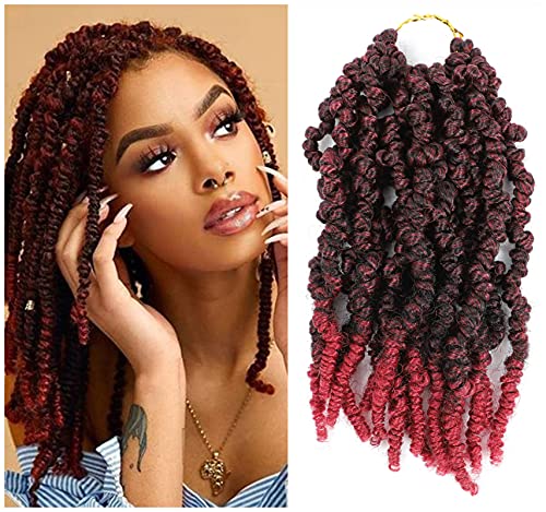 8 Packs Passion Twist Crochet Hair 8 Inch Pre-twisted Short Crochet Passion Twist Hair, Pre Looped Spring Twist Crochet Hair Crochet Hair for black women (8 Inch (Pack of 8)