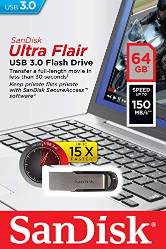 Image of (Refurbished) SanDisk Ultra Flair 128GB USB 3.0 Pen Drive