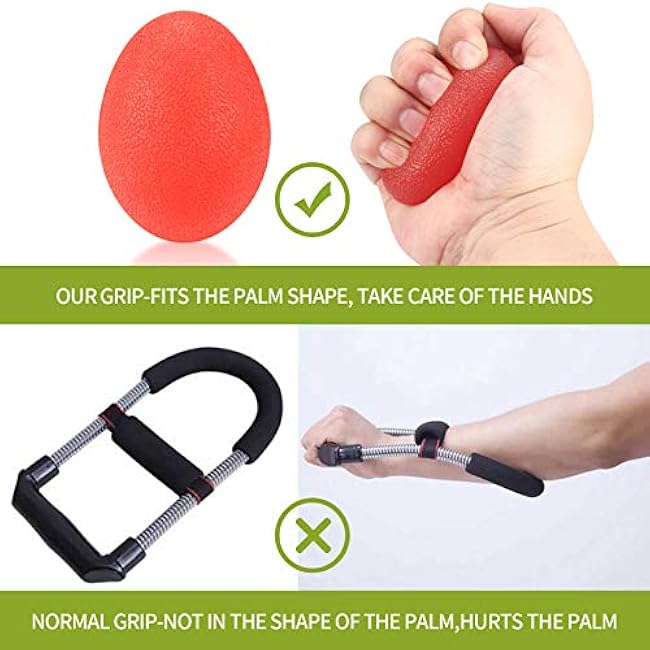 3 Pcs Hand Grip Strength Balls with 2 Pcs Finger Strengthener, Wrist Grip Strengthener Trainer, Stress Relief Balls Train§Ör Hand Balls, Hand Exerciser Squeezer for Adults Hand Workout