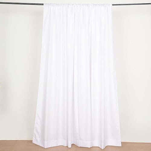 Miniatura 2 de Efavormart - Paquete de 2 paneles de cortinas de poliéster blanco con bolsillos para barra, cortinas de fondo para fotografía, 5 pies x 8 pies - 130