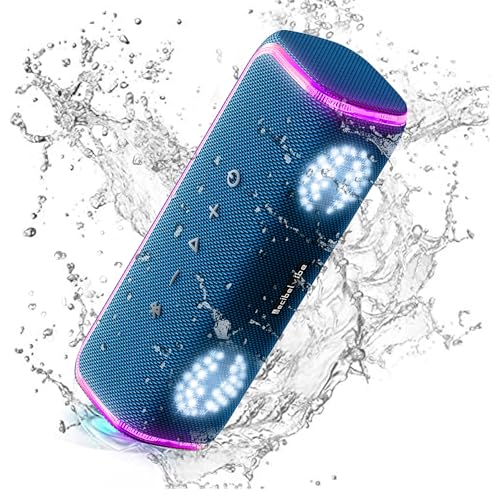 Decibelvibe Initial Tnz 7 - Enceinte Portable Bluetooth 5.3 Puissante (30W) Sans Fil, Étanche IPX7, Basses Profondes, 25H d'autonomie, Lumières LED, Couplage...