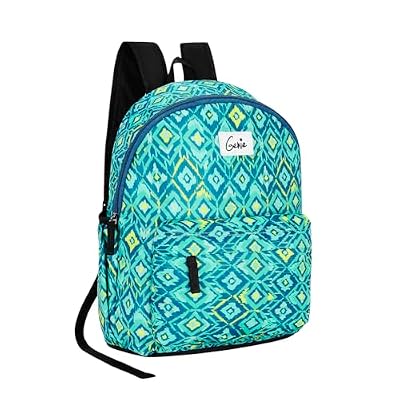 Genie Ikattish Casual Backpack, Teal | Lightweight Daypack for College, Travel & Daily Use | Women & Girls
