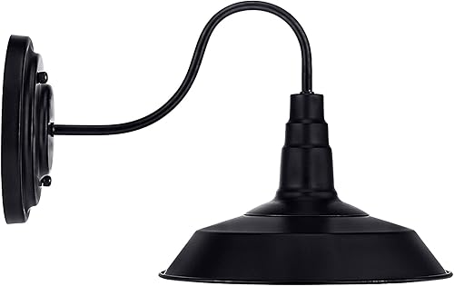 Miniatura 1 de Lightess Black Lámpara de pared con iluminación industrial clásica de metal
