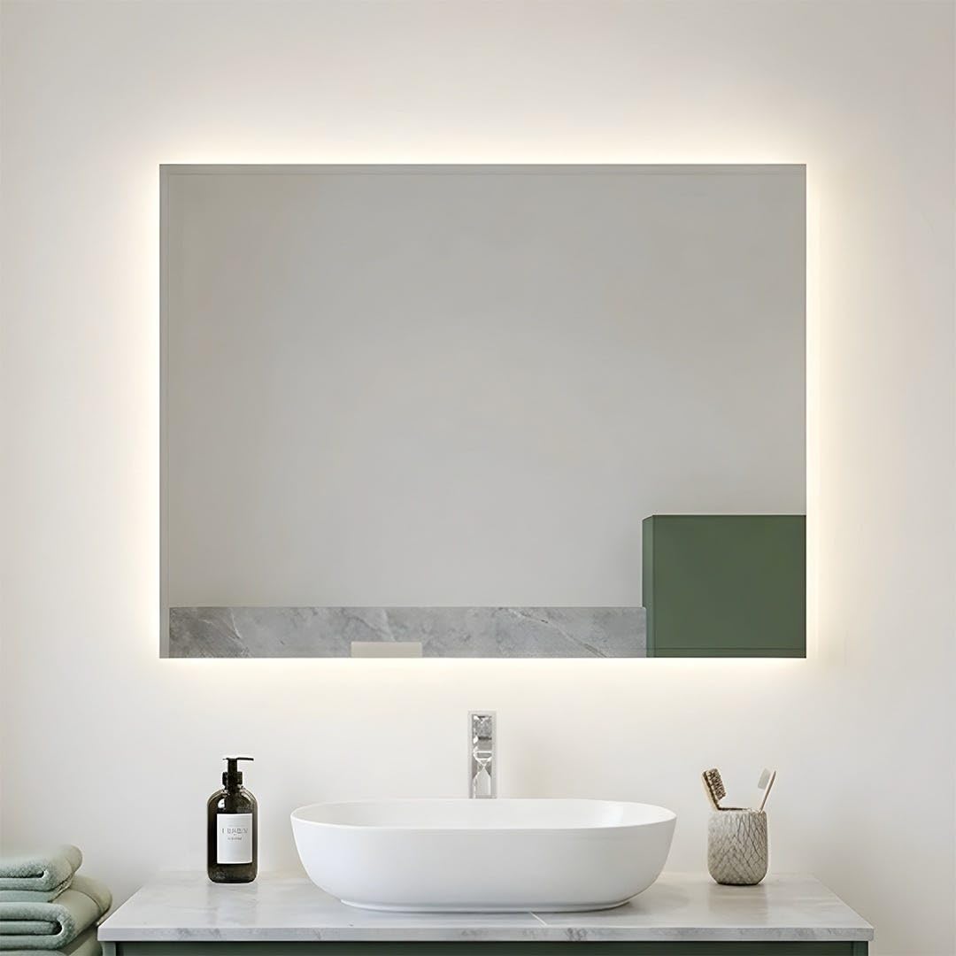 Kiamami Valentina - Specchio Arredo Bagno Cm 90X70 Illuminazione A Led