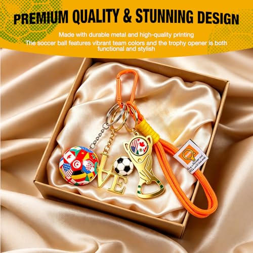 4PCS Soccer Sports Backpack Charm Set, Global Ball Pendant, LOVE Soccer Decor, Bottle Opener & Lanyard, Fan Keychain Accessories for Events, Gatherings, Travel & Souvenir Gifts by Aquzhou - Image 4