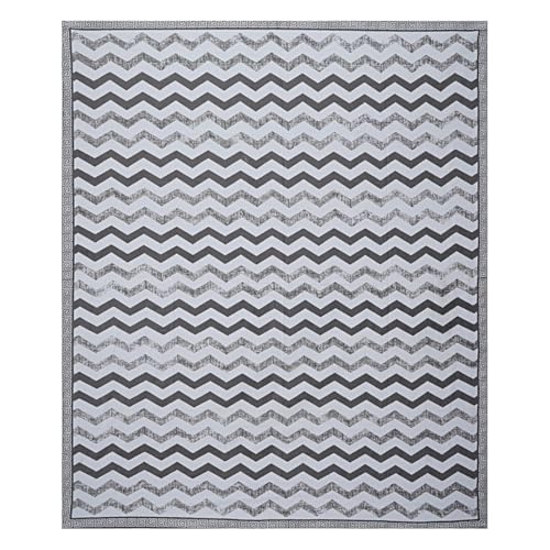 Image of Living Roots Ethnic Jaipur Block Print Double Cotton Bedsheet & 2 Pillow Covers, for Mattress Upto 6 inches Thick, No Colour Bleeding, Grey Colour, King Size 90 * 108 inches, 120TC (609-B)