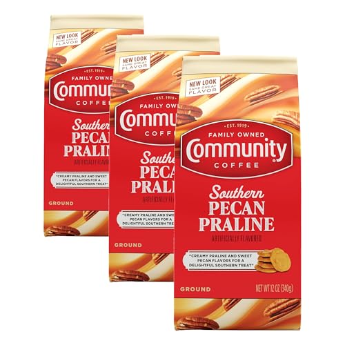 Image of Community Coffee Medium Roast Ground Coffee | Pecan Praline Flavored | 12 Ounce Bag | Pack of 3
