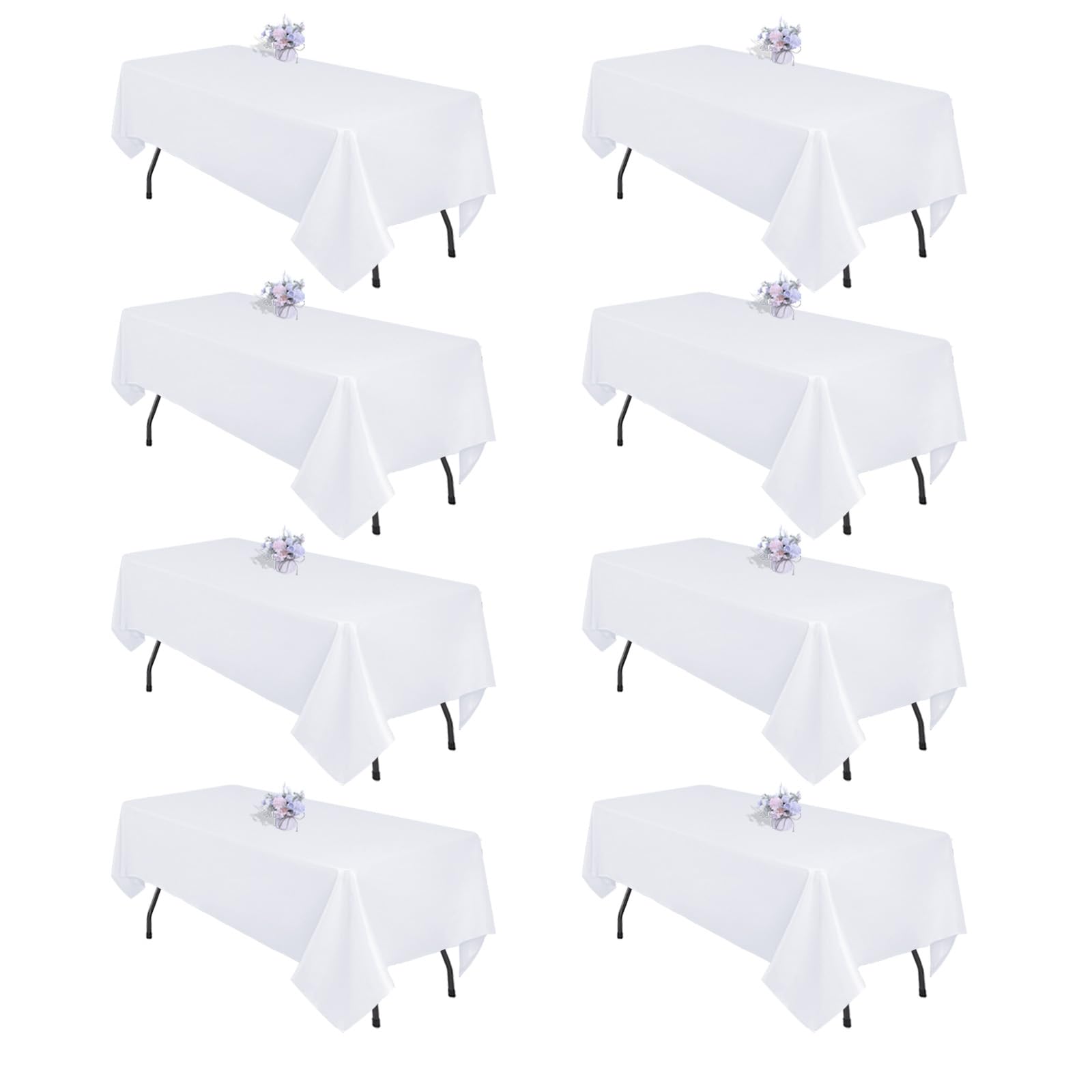 Black Tablecloths - 8 Pack for 6ft Tables -20 Black Tablecloths - 8 Pack for 6ft Tables -20