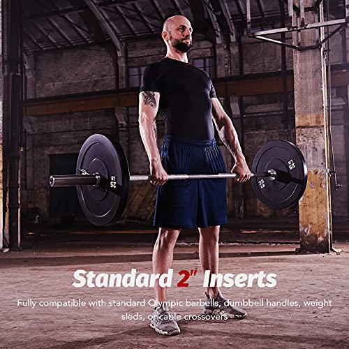 ZELUS Weight Plate Set of 2, Twin 2" Bumper Plates for Strength and Training Fitness, Olympic Weight Set with Rubber Barbell Dumbbell Plates Stainless Steel Inserts for Pro or Home Gyms - Image 5