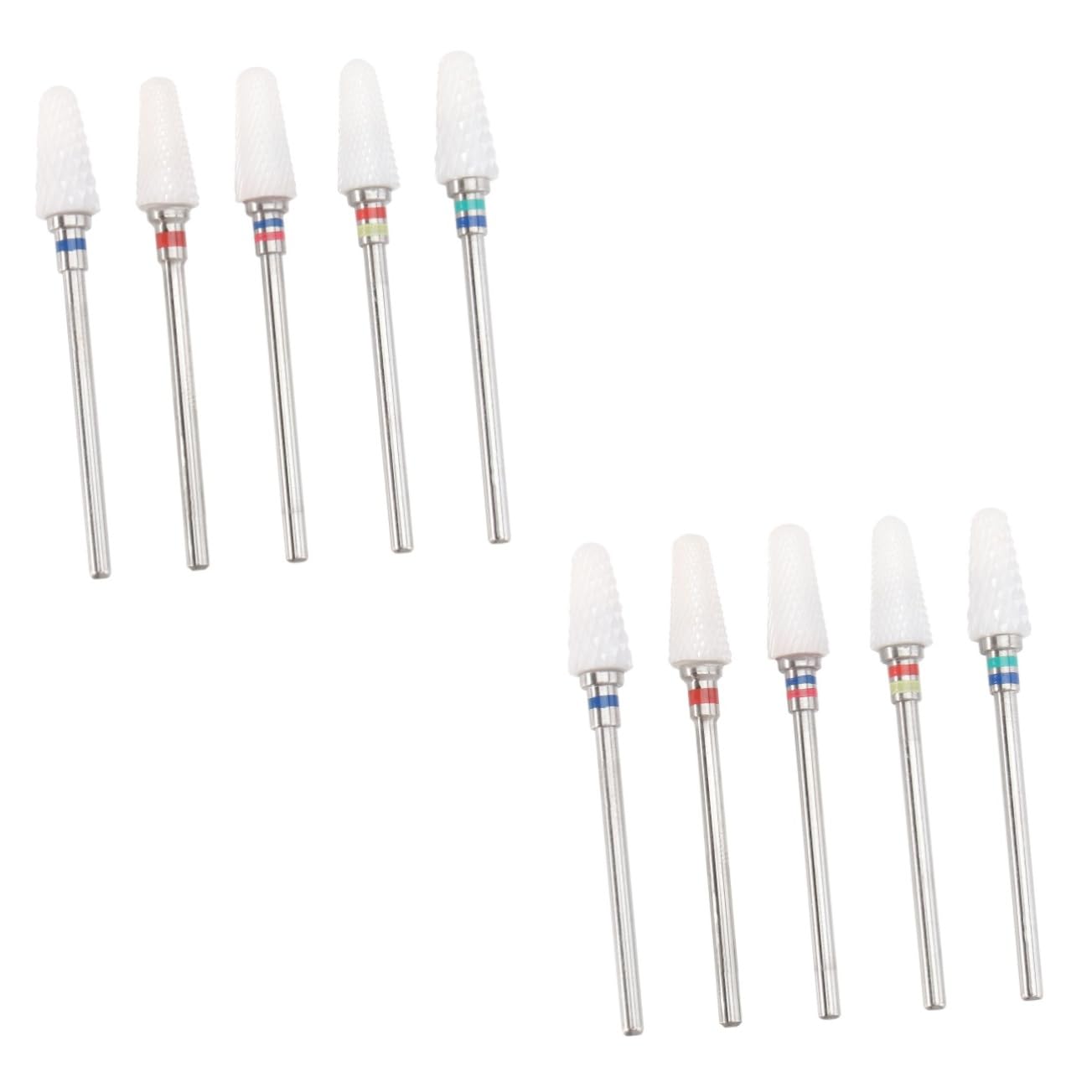 Healeved 10pezzi Punte Per Fresa Unghie Ceramica Strumenti Per Manicure e Pedicure Casual Resistente e Durevole Per Nail Art e Bellezza
