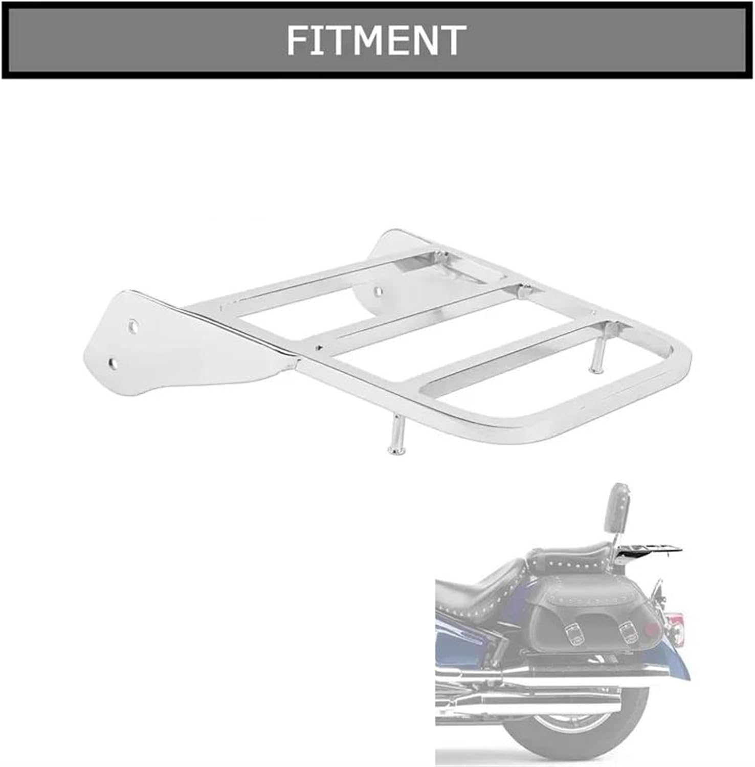 オートバイスチールバックレストシーシーバー荷物ラックモト