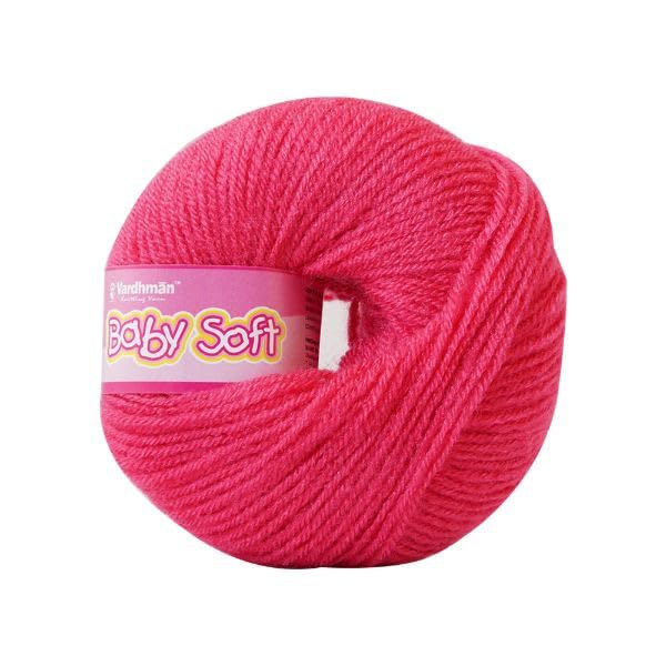 Image of Vardhman BabySoft Knitting Yarn | 100% Acrylic Wool | 4 Ply | Thin Knitting & Crocheting Hook Thread & Lightweight | Special Baby Wool | 150 Grams (6 Balls of 25g) | Machine Washable | Ideal for Blankets, Hats, Booties Ultra-Soft for Baby Sweaters, Blankets, Caps, Socks, Soft toys, Art & craft (Dusky Pink No.75 & White No.18)