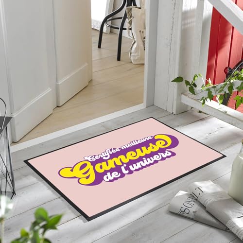 Paillasson rose gameuse pour stopper la poussière de l'espace gaming PC - 5