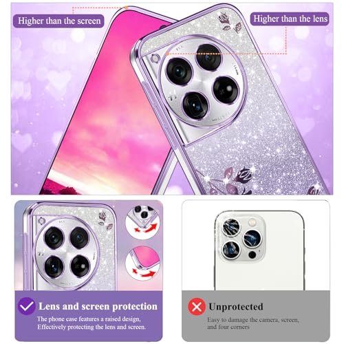Coque OnePlus 12 transparente violette anti-choc et anti-rayure - 5