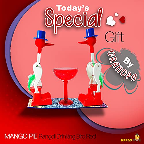 Image of Drinking Bird Perpetual Motion Science Toy | Classic Dippy Bird Physics Experiment | Educational STEM Desk Toy | Office & Home Decor Gift
