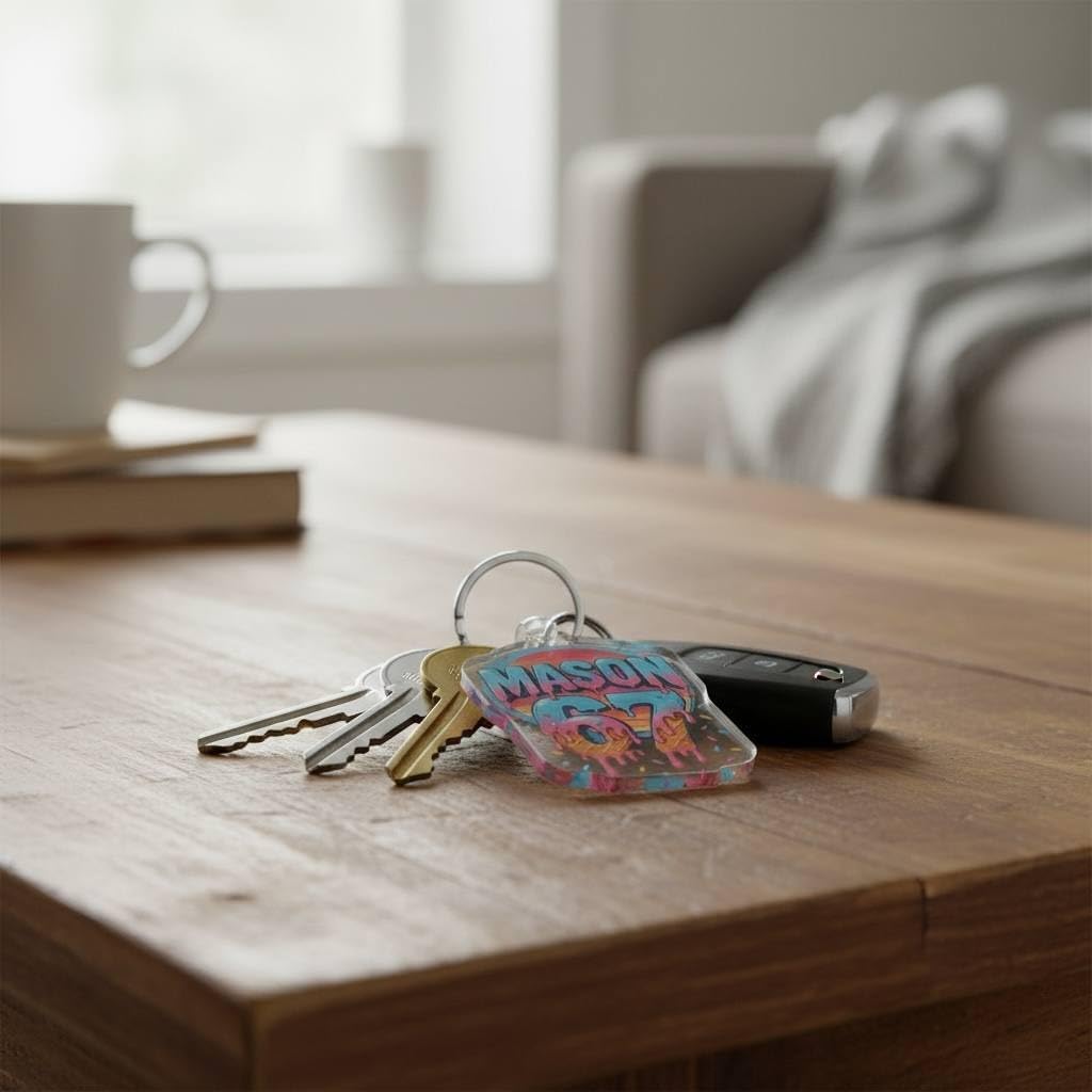 Pink Six Seven Keychain 67 meme - Image 4