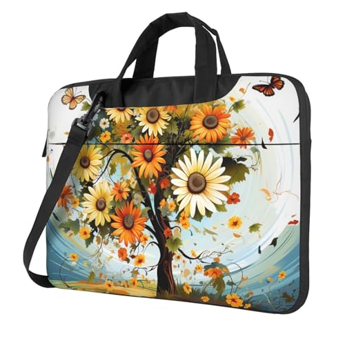 Sac à bandoulière pour ordinateur portable au bureau ou en voyage : le motif marguerites idéal