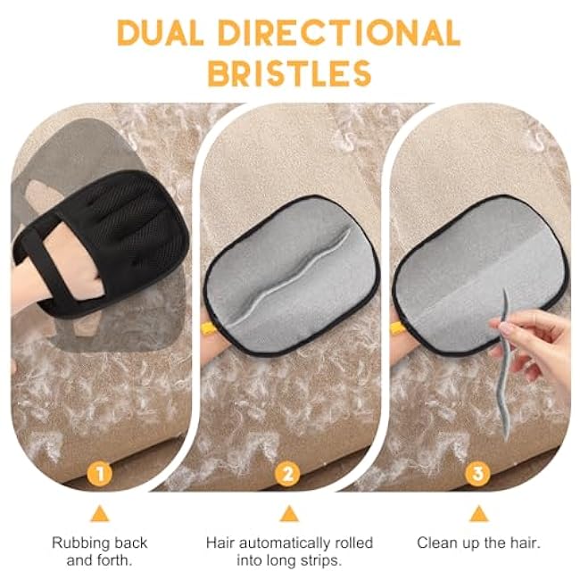 Magic Brush Pet Hair Remover, Upgrated Five-Finger Electrostatic Pet Hair Removal Gloves, Cat & Dog Hair Remover for Couch, Furniture,Clothing, Animal Fur Removal Tool, Cat Grooming Gloves-1PCS-LcwXlFrn