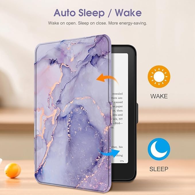 Image of ProElite Case Cover for Kindle Scribe 10.2 inch Case, Slim Smart Flip case Cover for Amazon Kindle Scribe 10.2 inch with Pen Holder, Marble Purple