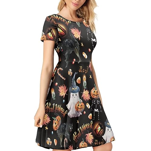 Image of Biyejit Women's Summer Casual Short Sleeve T-Shirt Swing Dress Crew Neck Plus Size S-4XL