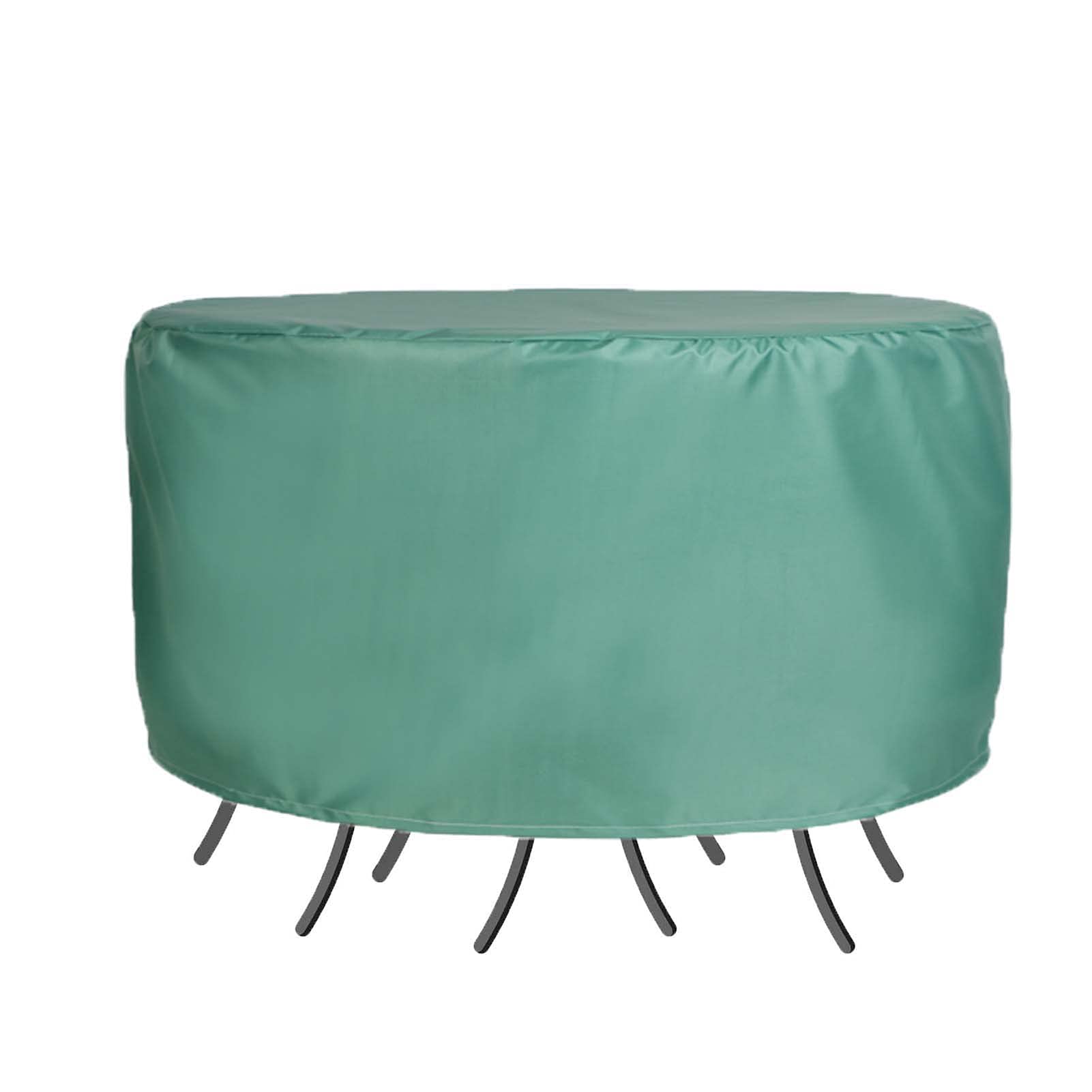 Gardeneea Waterproof Outdoor Round Table and Chairs Set Cover Heavy Duty 239x80cm Patio Furniture Cover UV Resistant for Outdoor Furniture Protects Patio Table and Chairs (Green 239x80cm)
