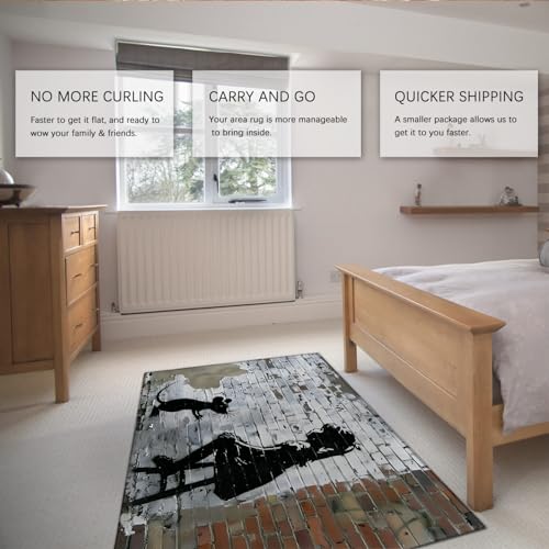 Tapis de salon graffiti doux grand tapis de chambre fille 150x210cm - 6