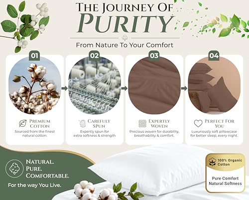 Image of Royale Linens 100% Cotton Pillow Cases Queen Size Set of 2 - Percale Pillowcase - Chocolate Pillow Cases Soft Cooling & Breathable Hotel Cotton Pillowcases, Fits Queen Pillows (20 inchx30 inch, Chocolate)