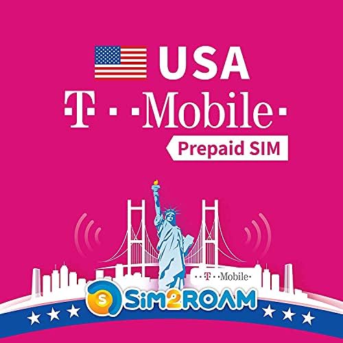 USA SIM Card T-Mobile Prepaid SIM Card Unlimited 4G Internet Data, Calls, Texts, T-Mobile Network Coverage in United States Nationwide (15 Days)