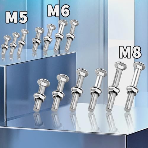 ddckj 25 Stück Schlossschrauben M6 Torbandschrauben M6 x 50 Schloßschrauben M6 Flachrundkopfschrauben für Elektronik Maschinen Bauwesen Industrie Heimdekoration