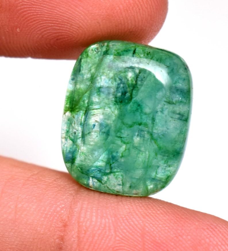 Émeraude naturelle coussin pour bague et pendentif faits main - 6