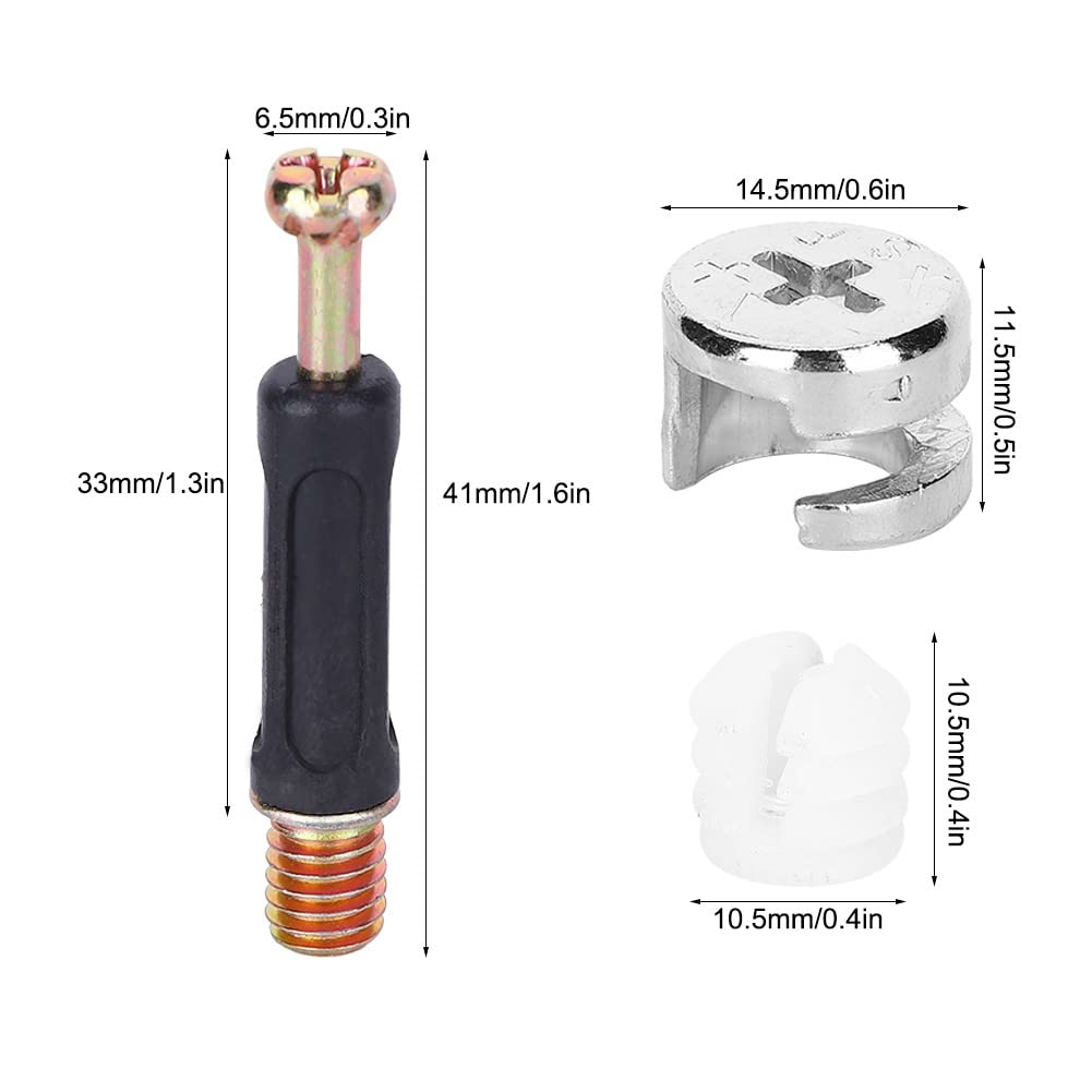 Furniture Cam Lock Fasteners,100 Sets 3-in-1 Eccentric Wheel Connecting Piece Furniture Screw Nut Kit Furniture Screws and Fasteners,for for Cabinet Furniture