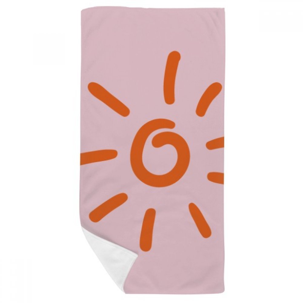 Serviette de bain soleil orange multicolore en coton doux 35x70 cm pour toilette quotidienne