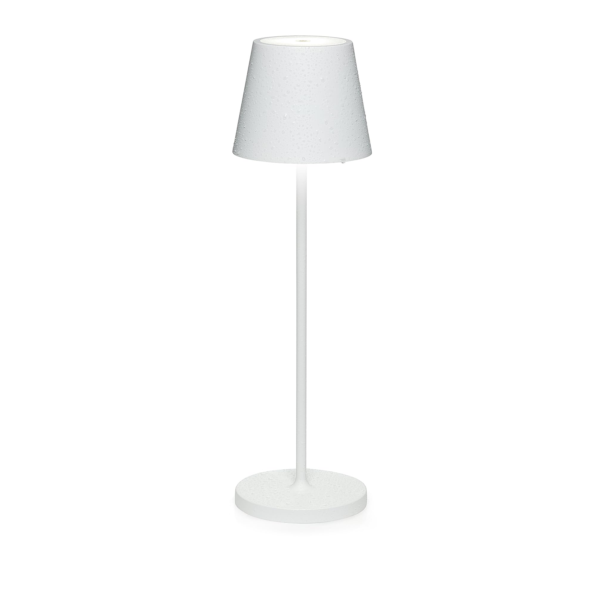 SuzieV Wiederaufladbare dimmbare LED-Tischlampe - Kabellose Nachttischlampe für Schlafzimmer, Nachttische, Wohnzimmer - Aluminium, Innen/Außenbereich, 48h, 3 Lichttemperaturen - Solid White
