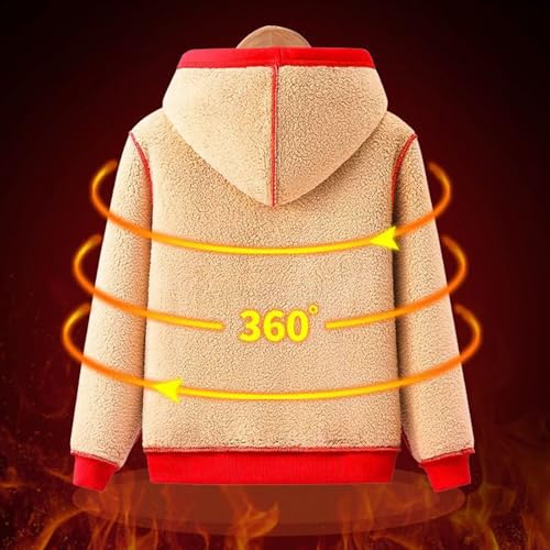 Unisex Boys Girls Hoodies Zip Up Sherpa Lined Fleece Warm Jackets Zip up Hooded Sweatshirt Casual Winter Coats for Kids4