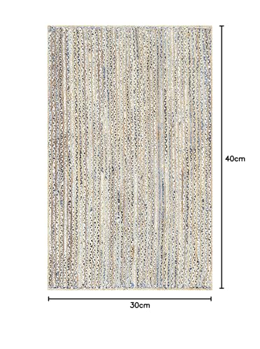 Image of Handwoven Natural Jute Braided Carpet Mats | Reversible Floor Covering Carpets Rug Mat | Anti Slip Backing Heavy Carpet Runner for Living Room Bedroom Carpet Jute- danim (5x7 feet)