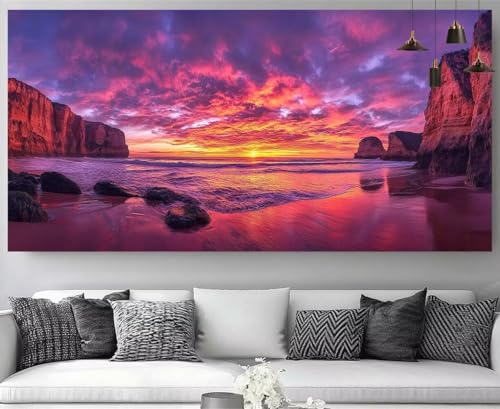 Canevas Débutant 30x60cm Peinture Diamant pour Chasser le Stress et Réduire l'Anxiété