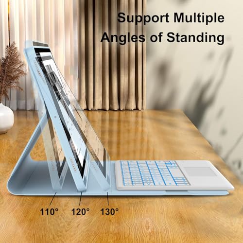 Image of Keyboard Case for Samsung Galaxy Tab S11 Ultra 14.6 inch 2025 (SM-X930 /X936B), 7 Color Backlit,Multi-Touch Trackpad,Magnetic Detachable Wireless Bluetooth Keyboard with S Pen Holder,Sky Blue