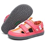 SAGUARO Barfuß Sandalen Mädchen Geschlossene Barfußsandalen Sommer Kindersandalen Atmungsaktiv Sommersandalen Leicht Strandsandalen für Alltag Freizeit Kindergarten Outdoor Rosenrosa 32 EU