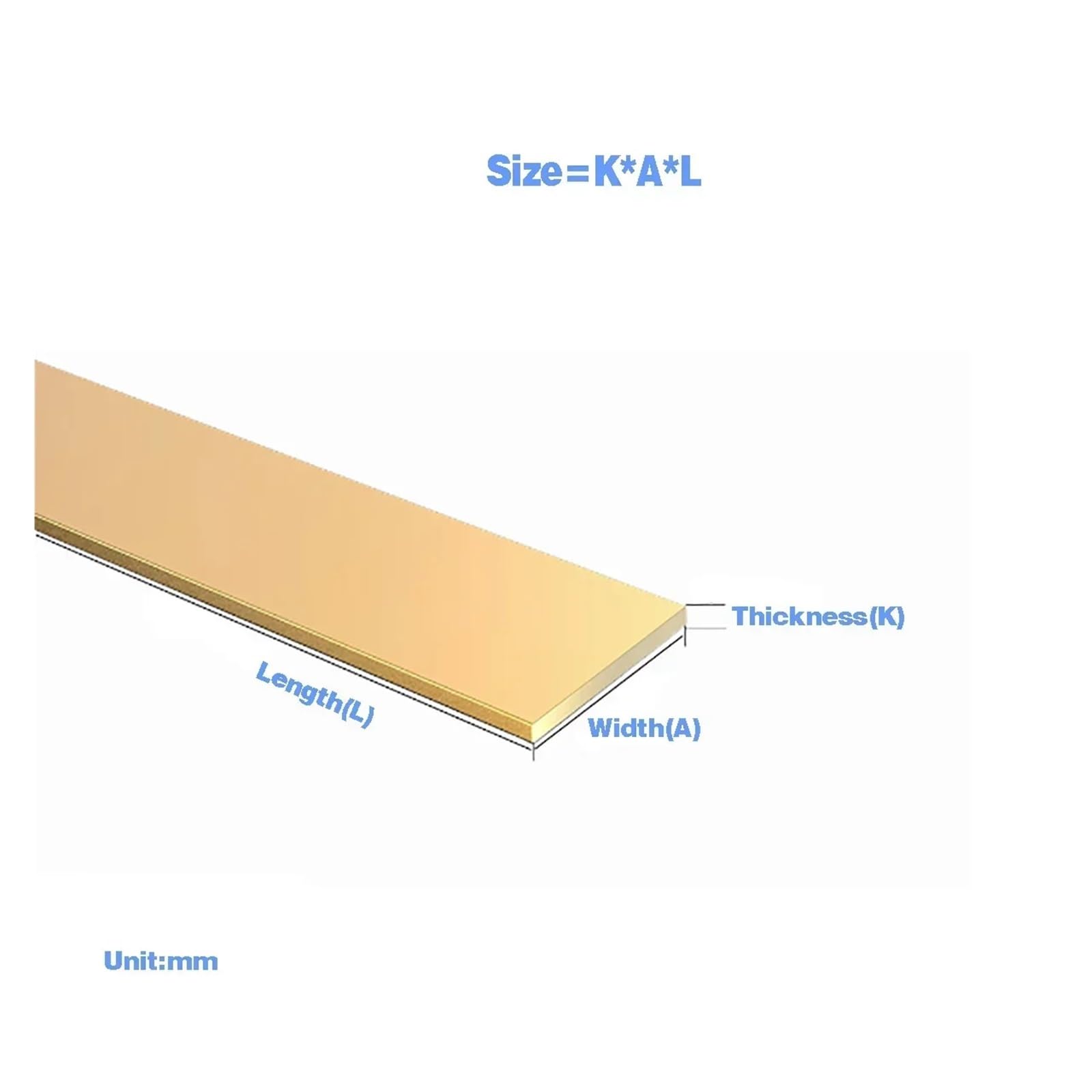 Varilla cuadrada de latón/Placa de latón/Tira cuadrada de latón Espesor 2 mm-8 mm para aplicaciones industriales(Thickness 3.0mm,40x500mm)