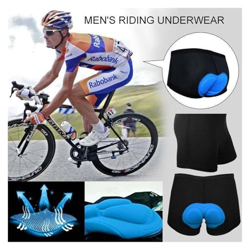 Calzas ciclismo con relleno 3D para hombre azul M miniatura 6