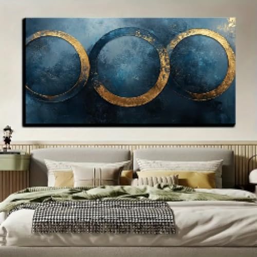 Impression d'anneau bleu-gris sur toile d'art mural haut de gamme