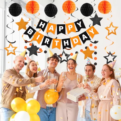 Image of meowtastic Birthday Decorations Happy Birthday Banner with Honeycomb Balls