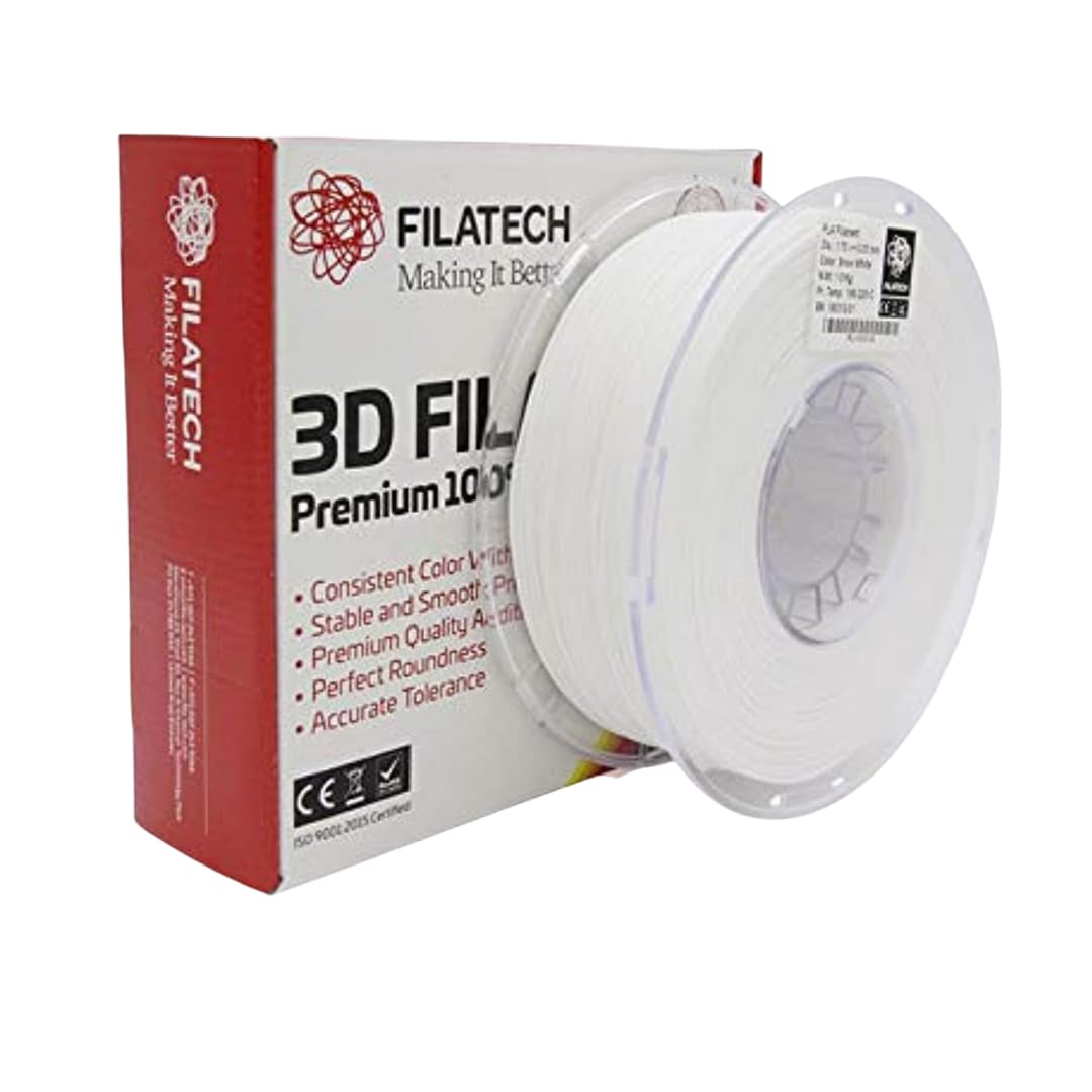 PLA 3D Printer PLA Filament 1.75mm PLA ±0.03mm, 1kg Spool – Snow White, Made in UAE