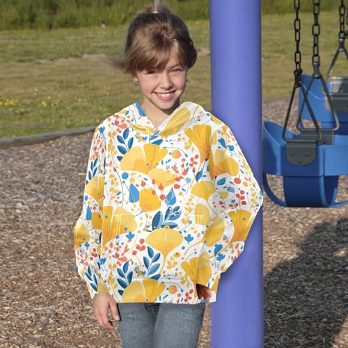 KLL Ginkgo Leaves Toddlers and Boys' Sweatshirts Sweater Crewneck Pullover Hoodies Kangaroo Pocket4