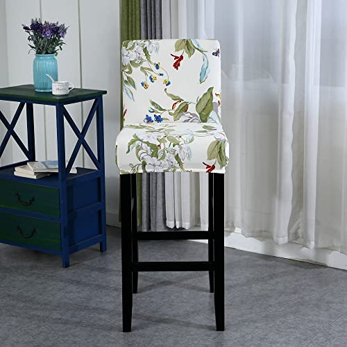 Stretch Stuhlhussen Barhocker Bezug Barstuhlbezug mit Rückenlehne 1/2/4/6 Stück Hussen für Barhocker Waschbarer Bar Stuhl-Abdeckung Passend,für Café Schemel Hohe Barhocker Stuhl Bezüge ( Color : #37 Cover